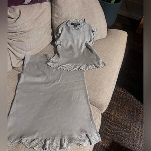 NWT  Marc New York ruffle detail light weight sweater top and skirt set -Small